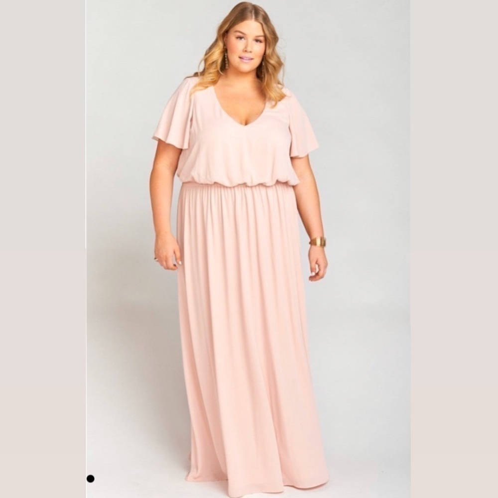 NWT Show Me Your Mumu The Michelle Flutter Maxi dress pale pink goddess fairy‎